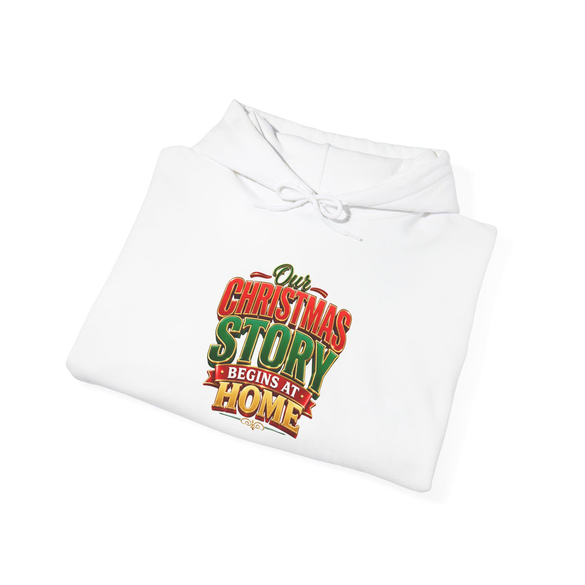 Christmas Story Hoodie - "Christmas Story Begins at Home" Festive Holiday Sweatshirt