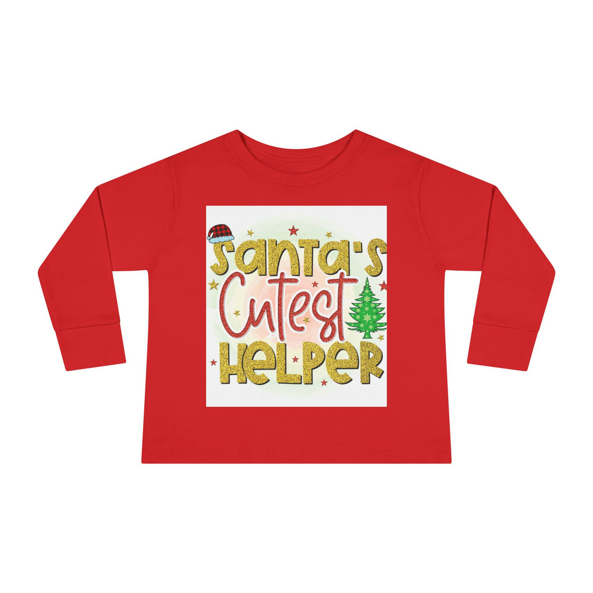 Santa's Cutest Helper Toddler Long Sleeve Tee