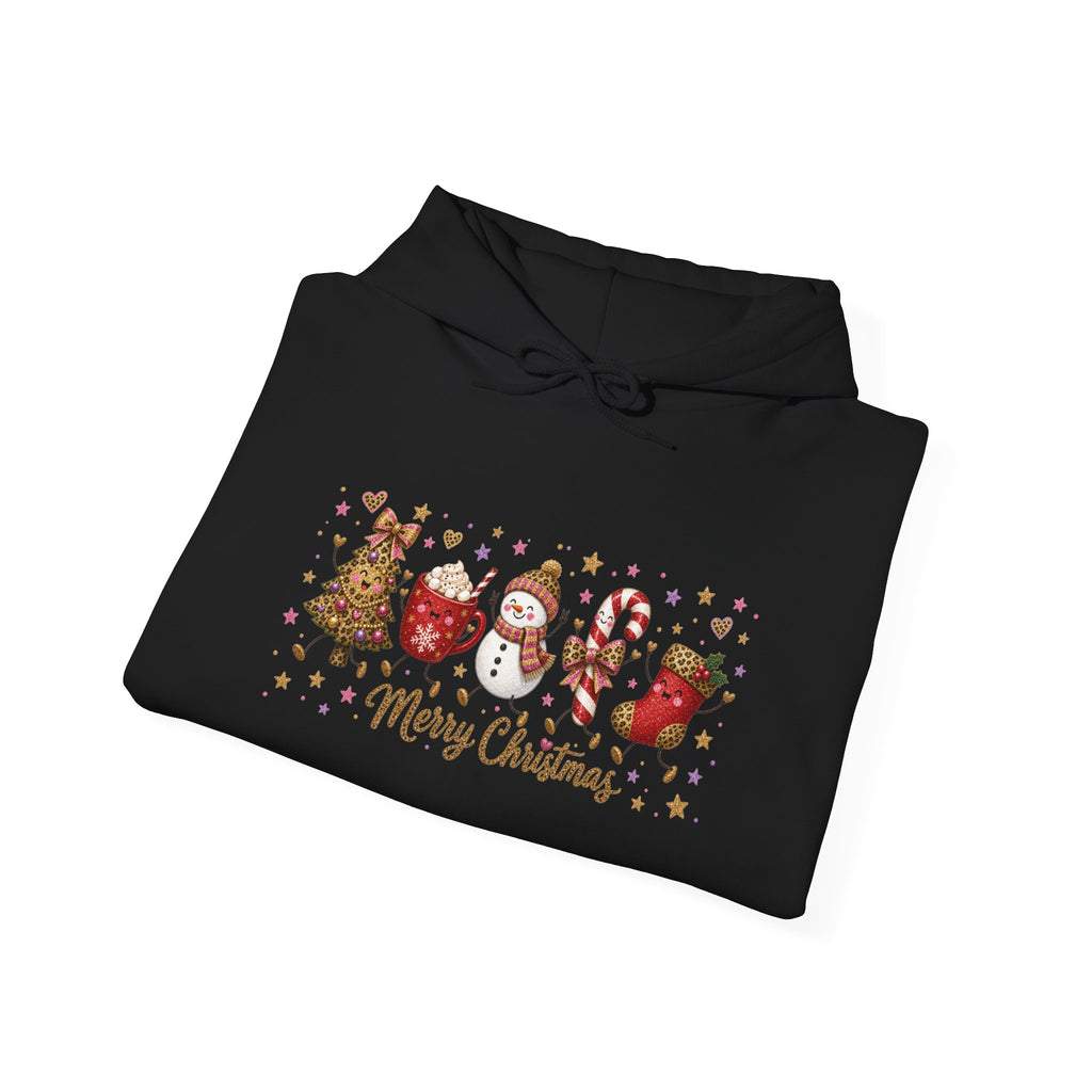 Christmas Animals 'Merry Christmas' Hoodie - Cute Holiday Santa, Reindeer & Penguin Sweatshirt