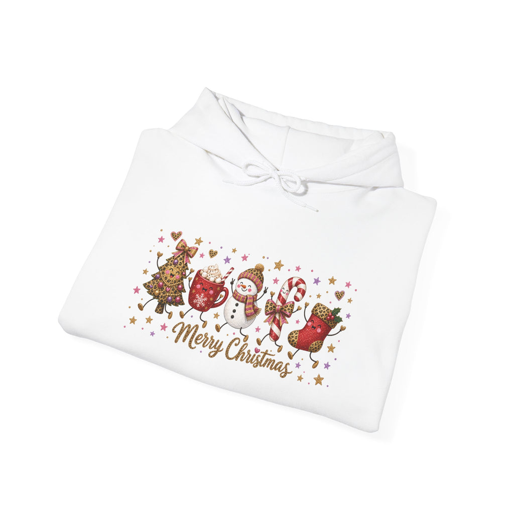 Christmas Animals 'Merry Christmas' Hoodie - Cute Holiday Santa, Reindeer & Penguin Sweatshirt