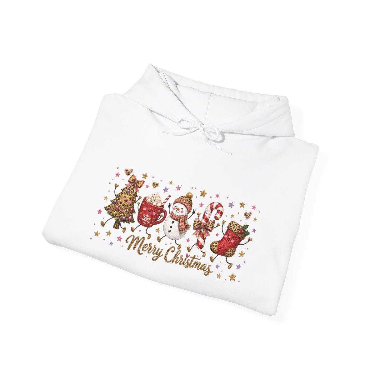 Christmas Animals 'Merry Christmas' Hoodie - Cute Holiday Santa, Reindeer & Penguin Sweatshirt
