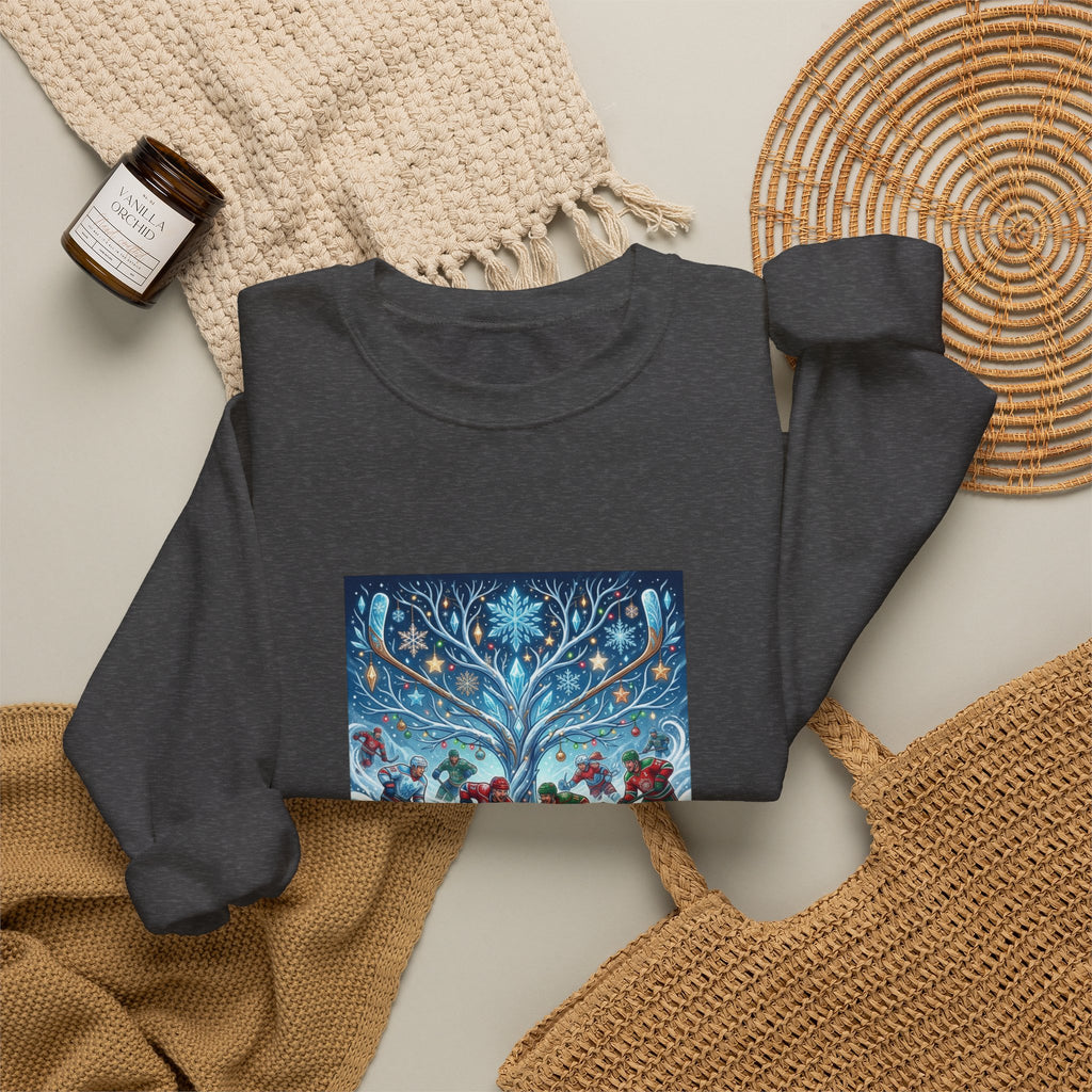 Holiday Snow Skate Crewneck Sweatshirt — Vintage Winter Ice Skaters Graphic