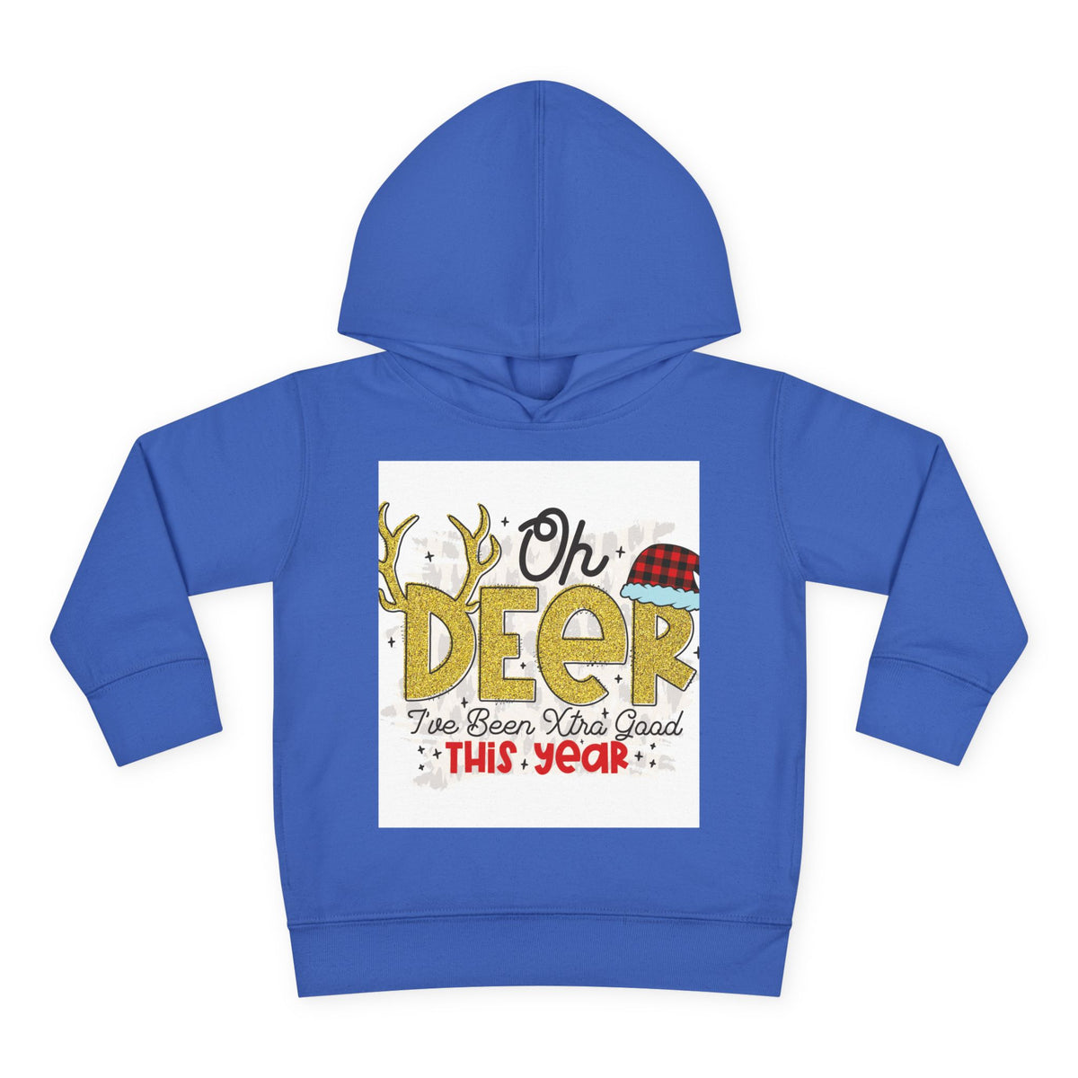 Toddler Hoodie — "Oh Deer I've Been Extra Good This Year" Christmas Pullover