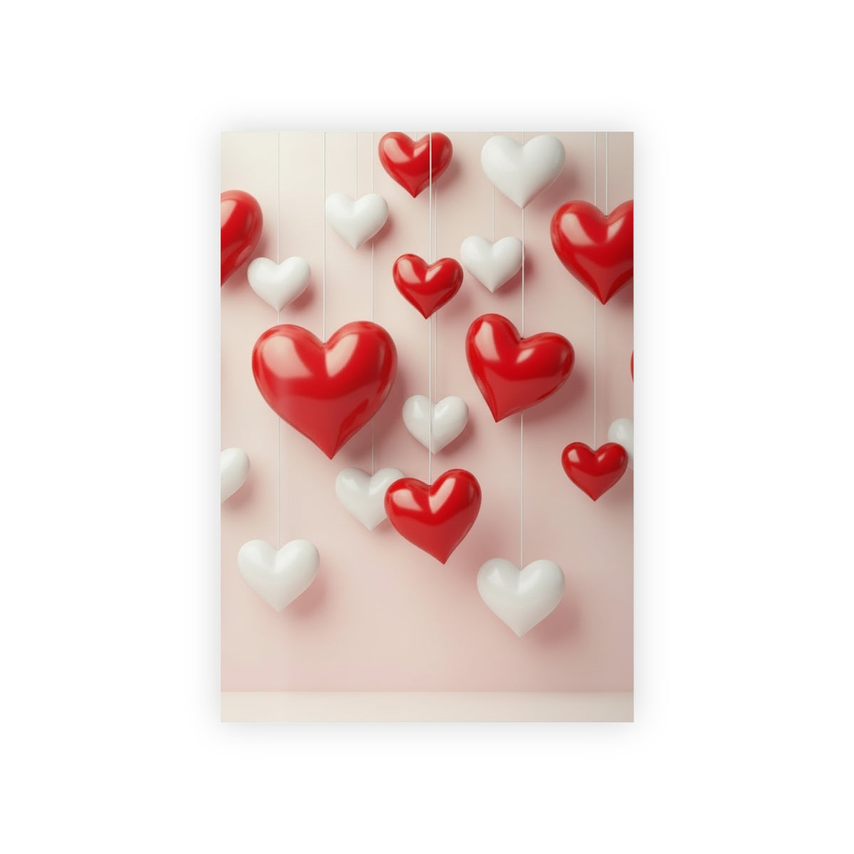 Valentine Heart Hanging Gift Wrap Roll — Romantic Red & White Wrapping Paper