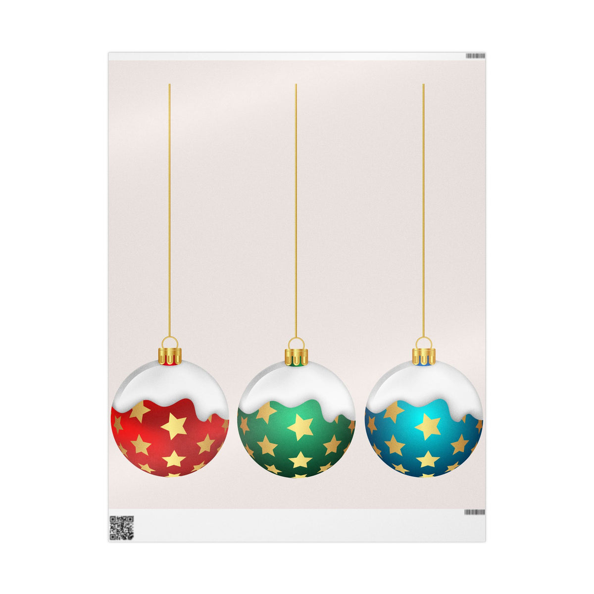 Christmas Ornament Wrapping Paper Roll — Minimal Holiday Bauble Pattern