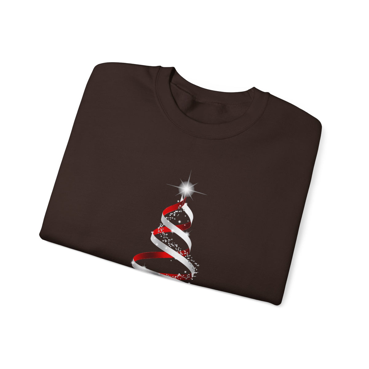 Minimal Red Ribbon Christmas Tree Sweatshirt