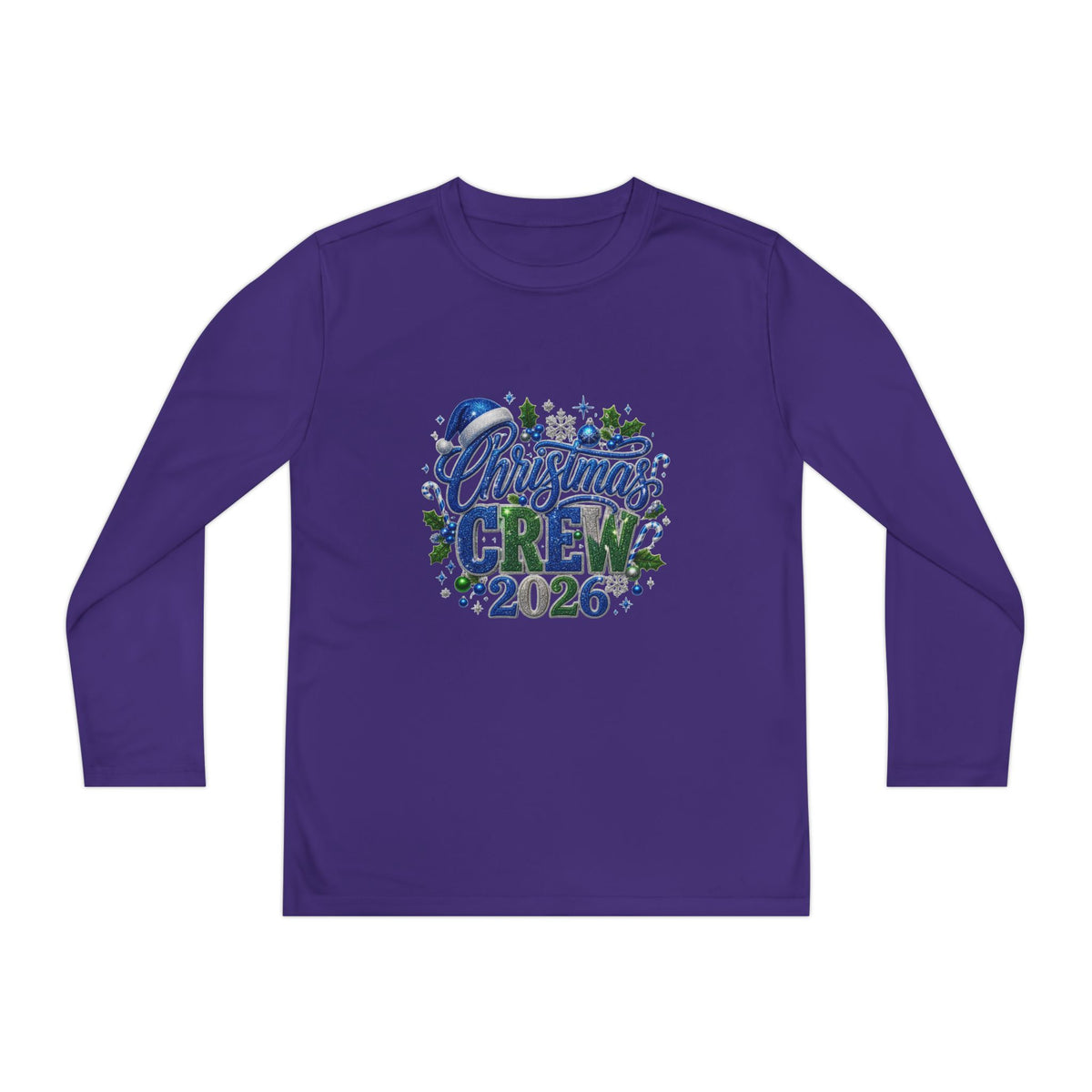 Youth Long Sleeve Tee — "Christmas Crew 2026" Holiday Shirt