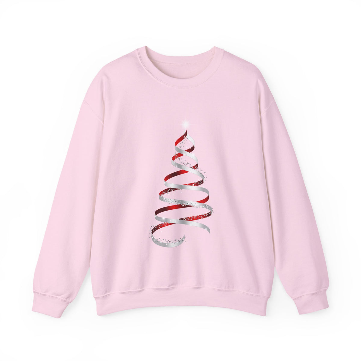 Minimal Red Ribbon Christmas Tree Sweatshirt