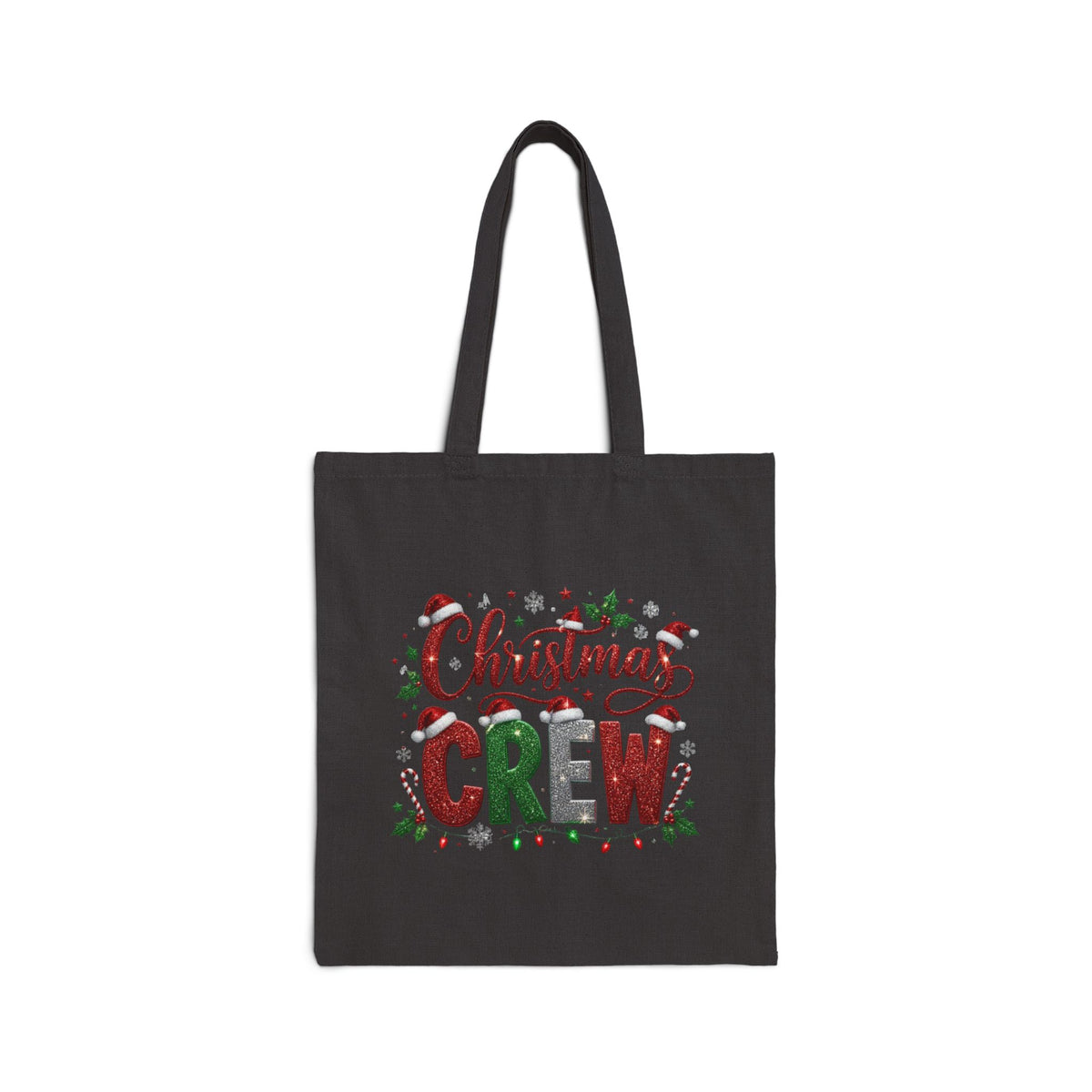 Christmas Crew Canvas Tote Bag — Festive Holiday Market Grocery Bag