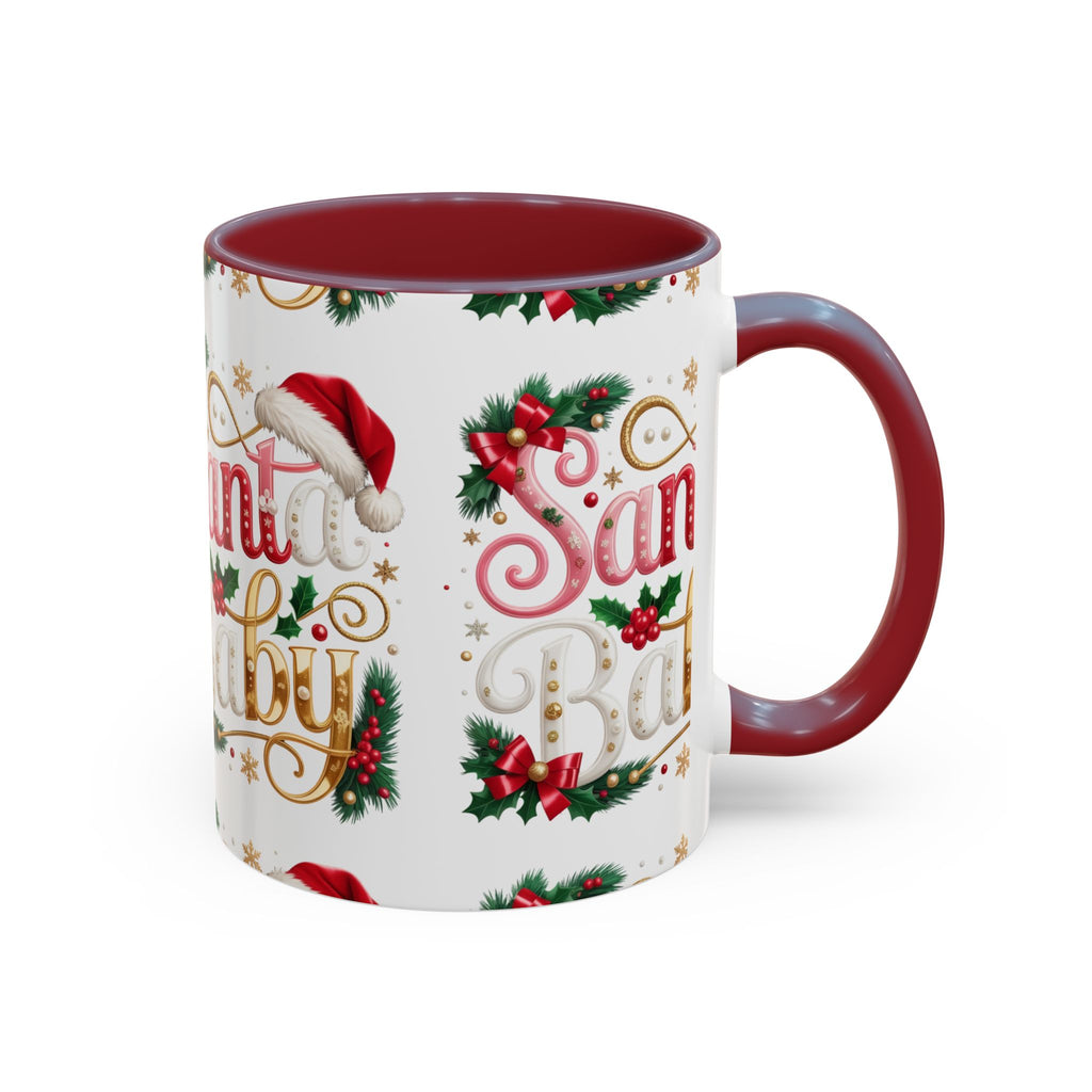 Santa Baby Christmas Accent Mug – Festive Holiday Coffee Cup (11/15oz)