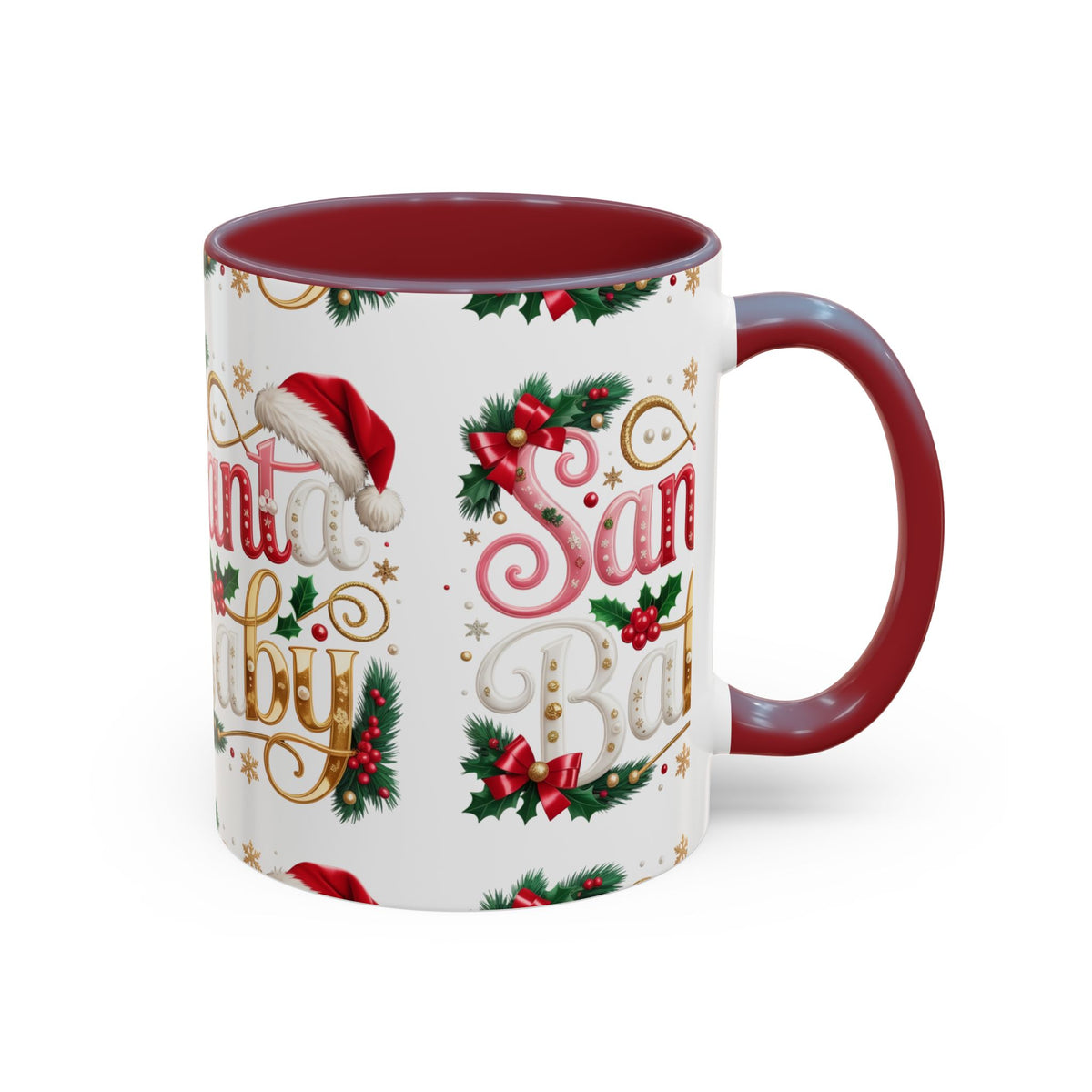 Santa Baby Christmas Accent Mug – Festive Holiday Coffee Cup (11/15oz)