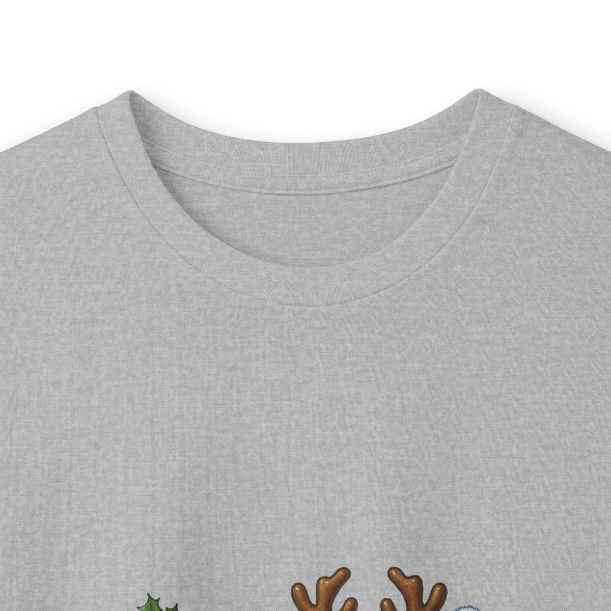 Long Sleeve Tee - Christmas Pickle Family with Santa Hat & Reindeer Holiday Design