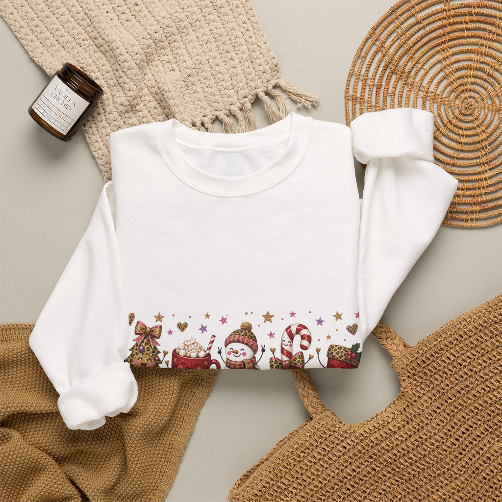 Christmas Crewneck Sweatshirt – Cute Festive Icons & "Merry Christmas" Design