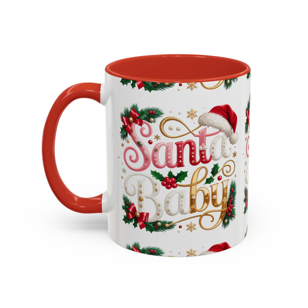 Santa Baby Christmas Accent Mug – Festive Holiday Coffee Cup (11/15oz)