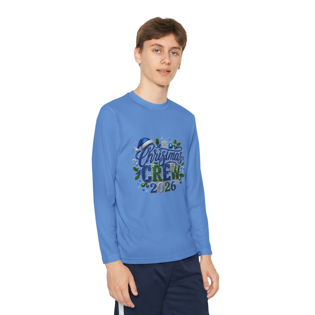 Youth Long Sleeve Tee — "Christmas Crew 2026" Holiday Shirt