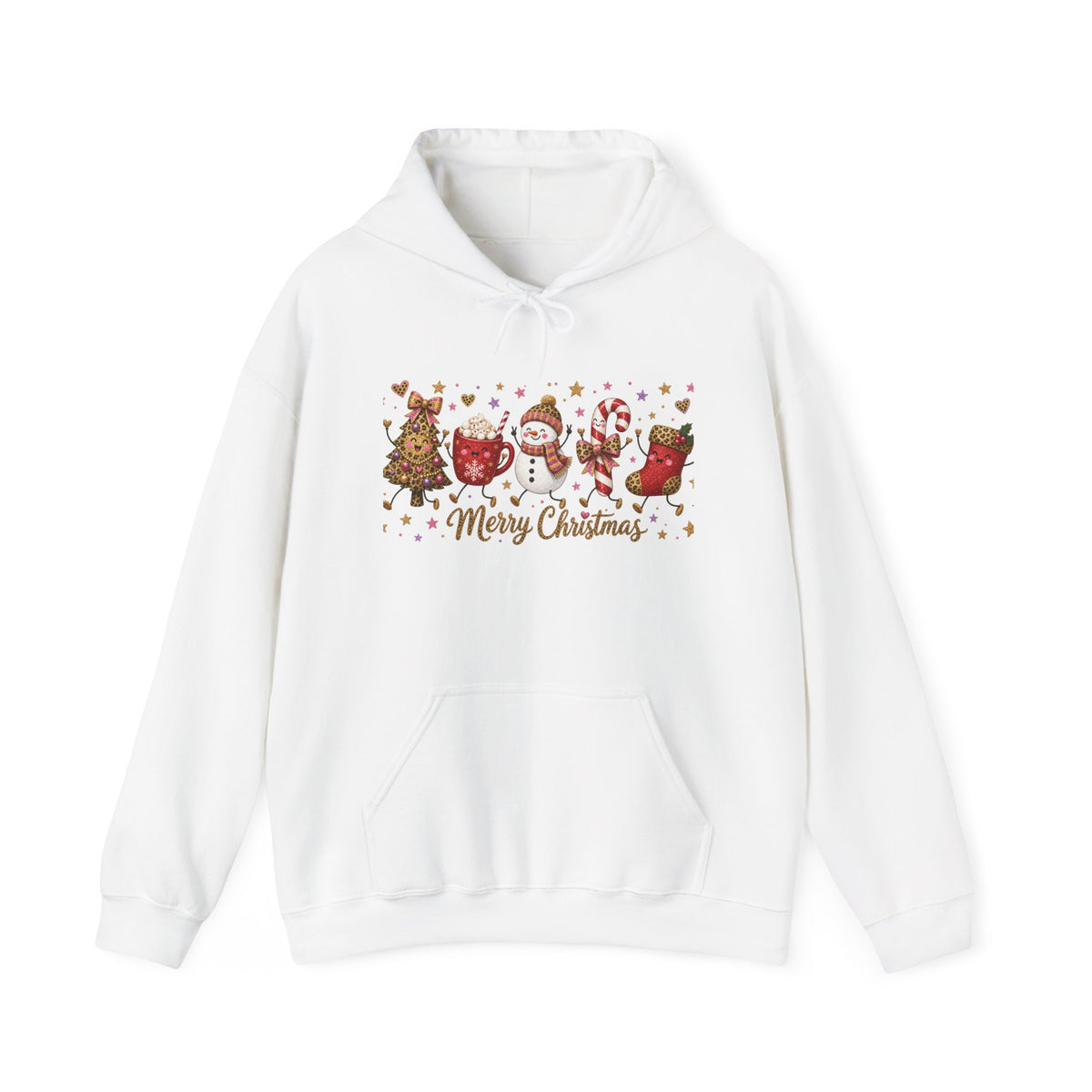 Christmas Cookie Characters Hoodie - "Merry Christmas" Holiday Sweatshirt