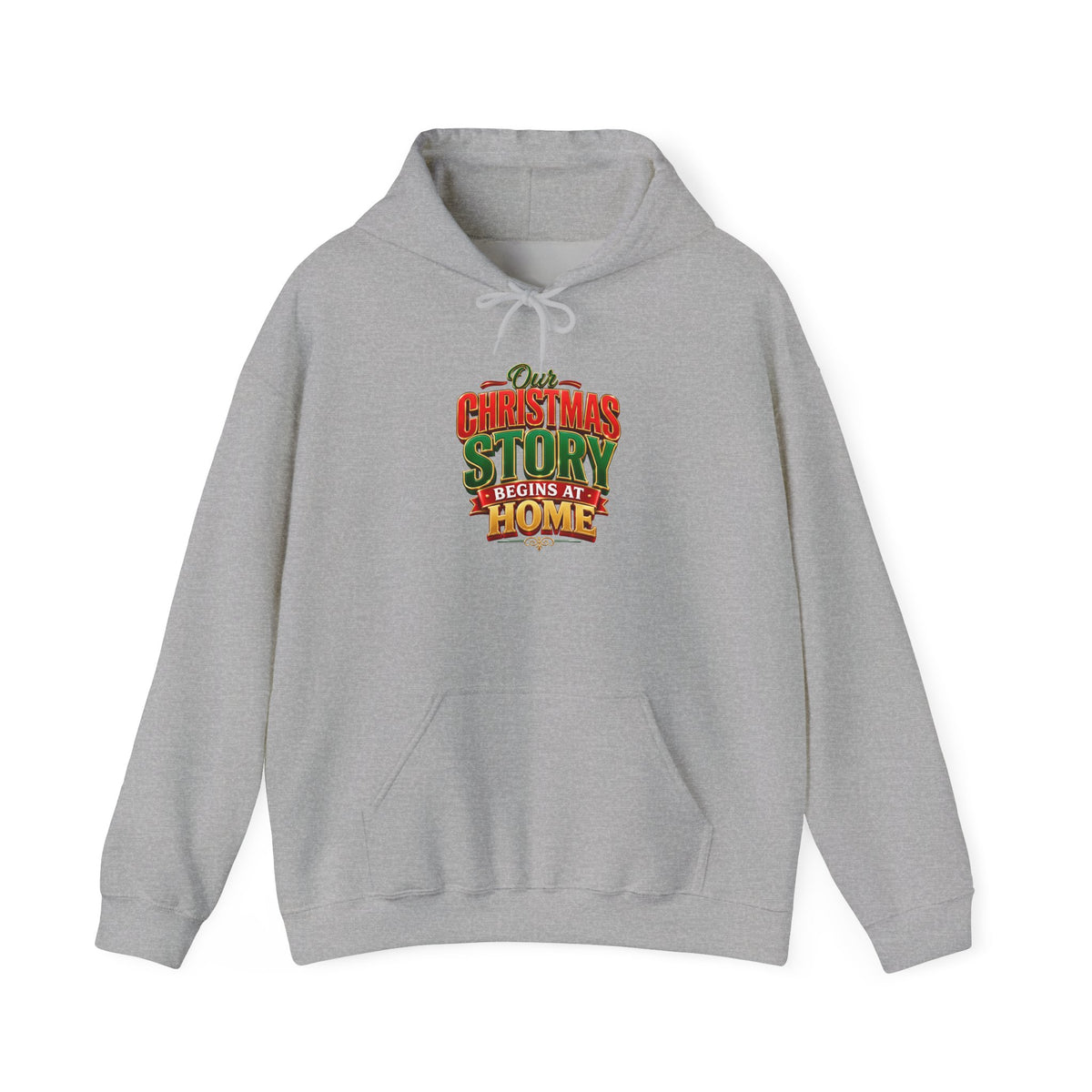 Christmas Story Hoodie - "Christmas Story Begins at Home" Festive Holiday Sweatshirt