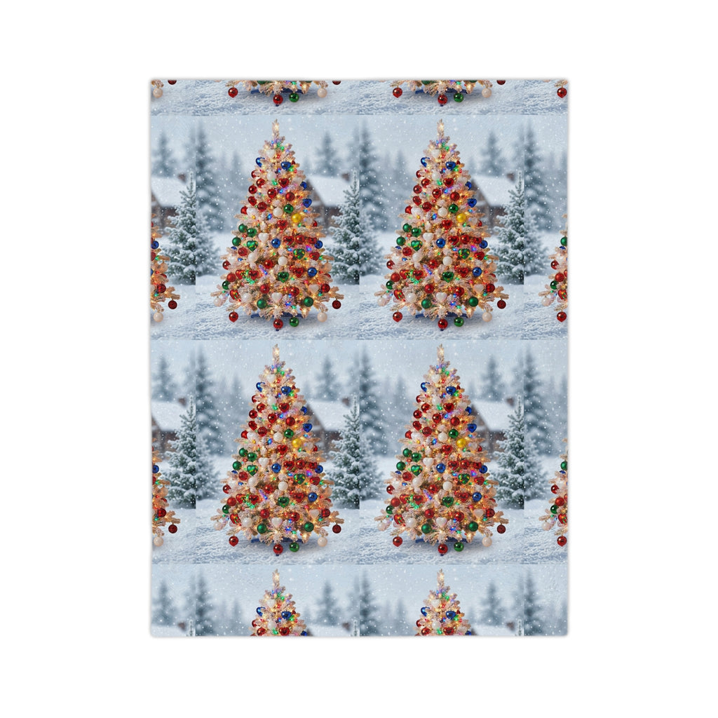 Christmas Tree Velveteen Microfiber Blanket - Festive Holiday Cozy Throw