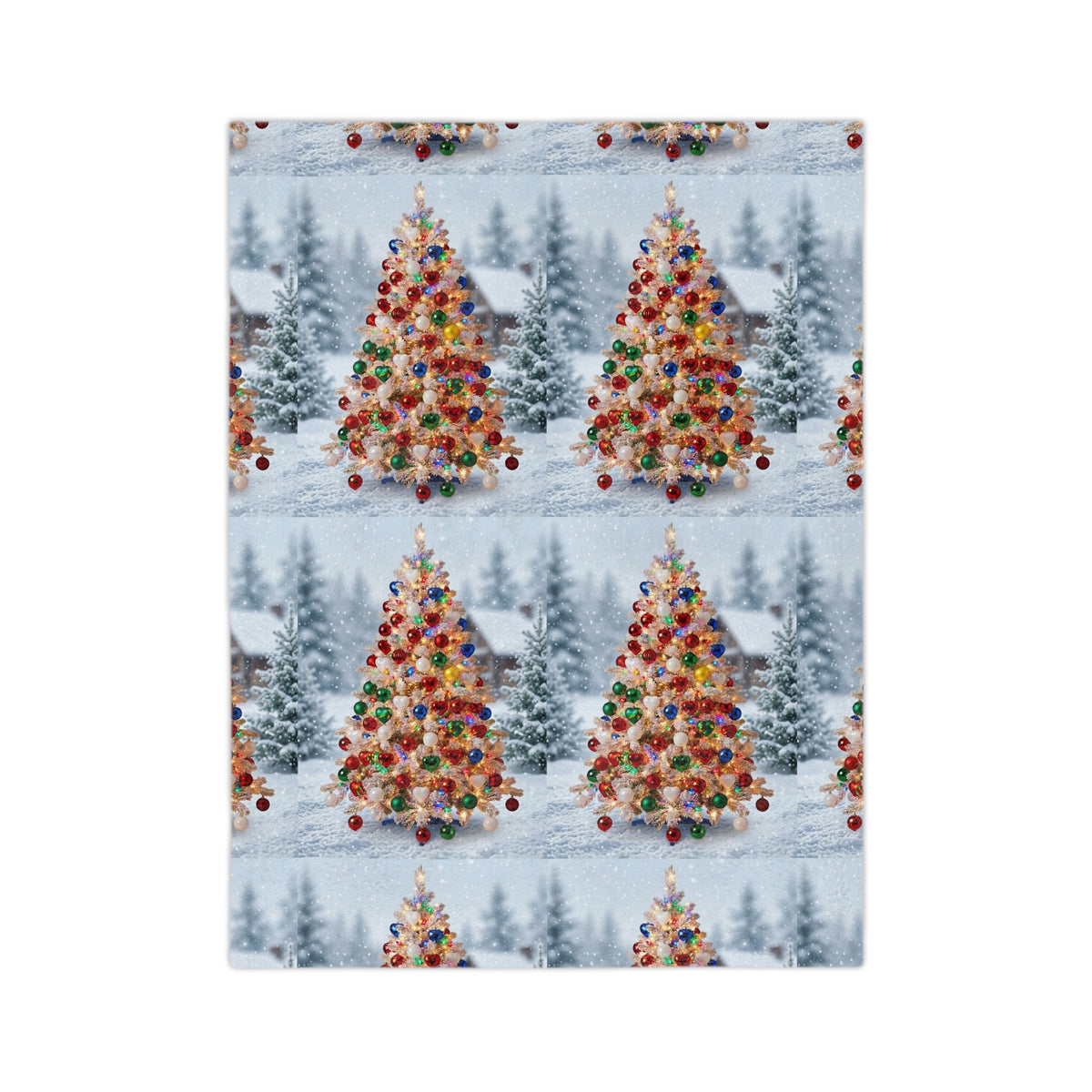 Christmas Tree Velveteen Microfiber Blanket - Festive Holiday Cozy Throw