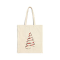 Canvas Tote Bag – Minimal Red Ribbon Christmas Tree Holiday Shopper