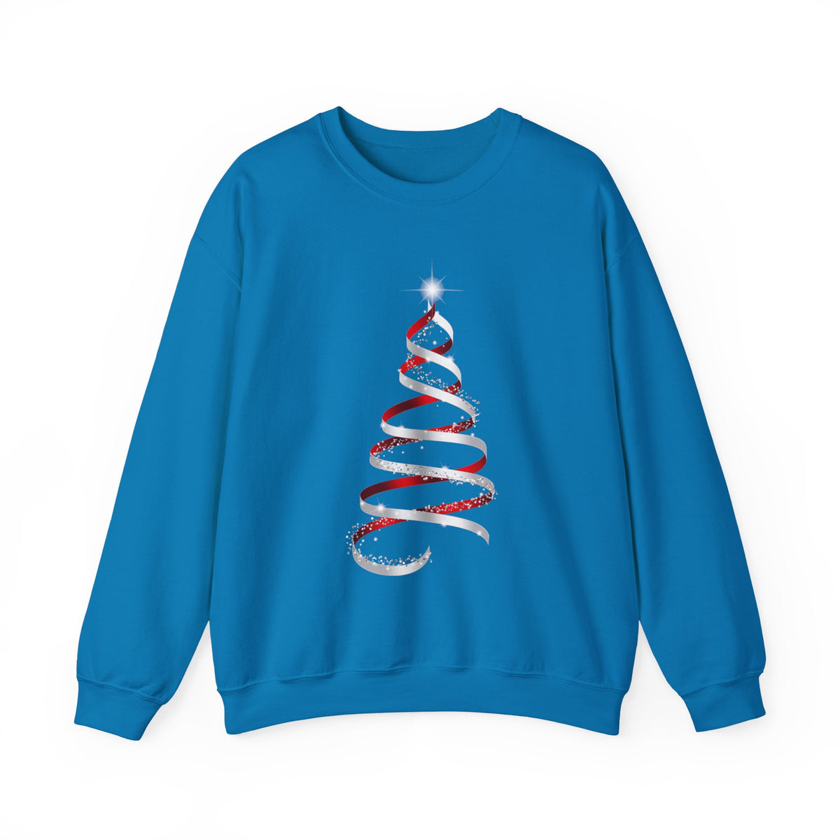 Minimal Red Ribbon Christmas Tree Sweatshirt