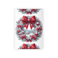 Christmas Wreath Gift Wrap Roll — Red Bow & Snowy Cottage Holiday Wrapping Paper