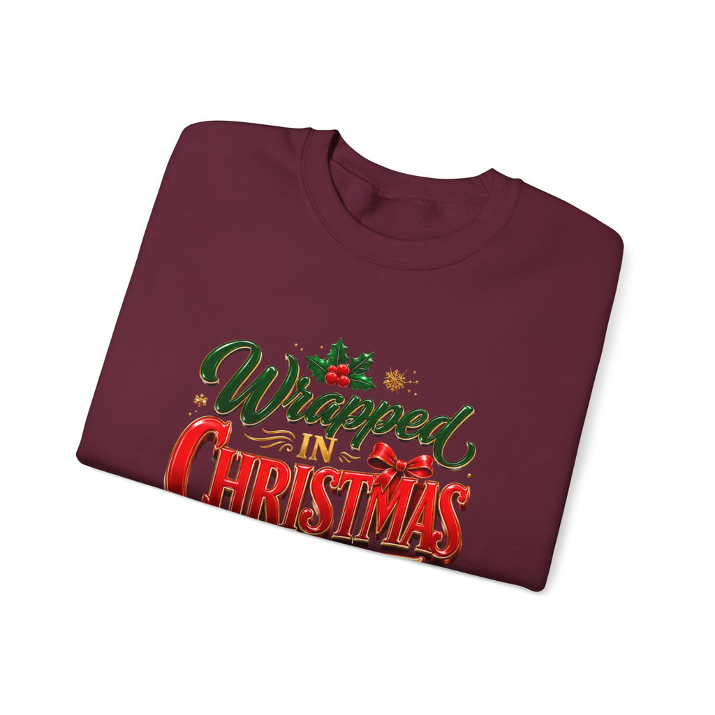 Christmas Sweatshirt — "Wrapped in Christmas Love" Festive Holiday Crewneck