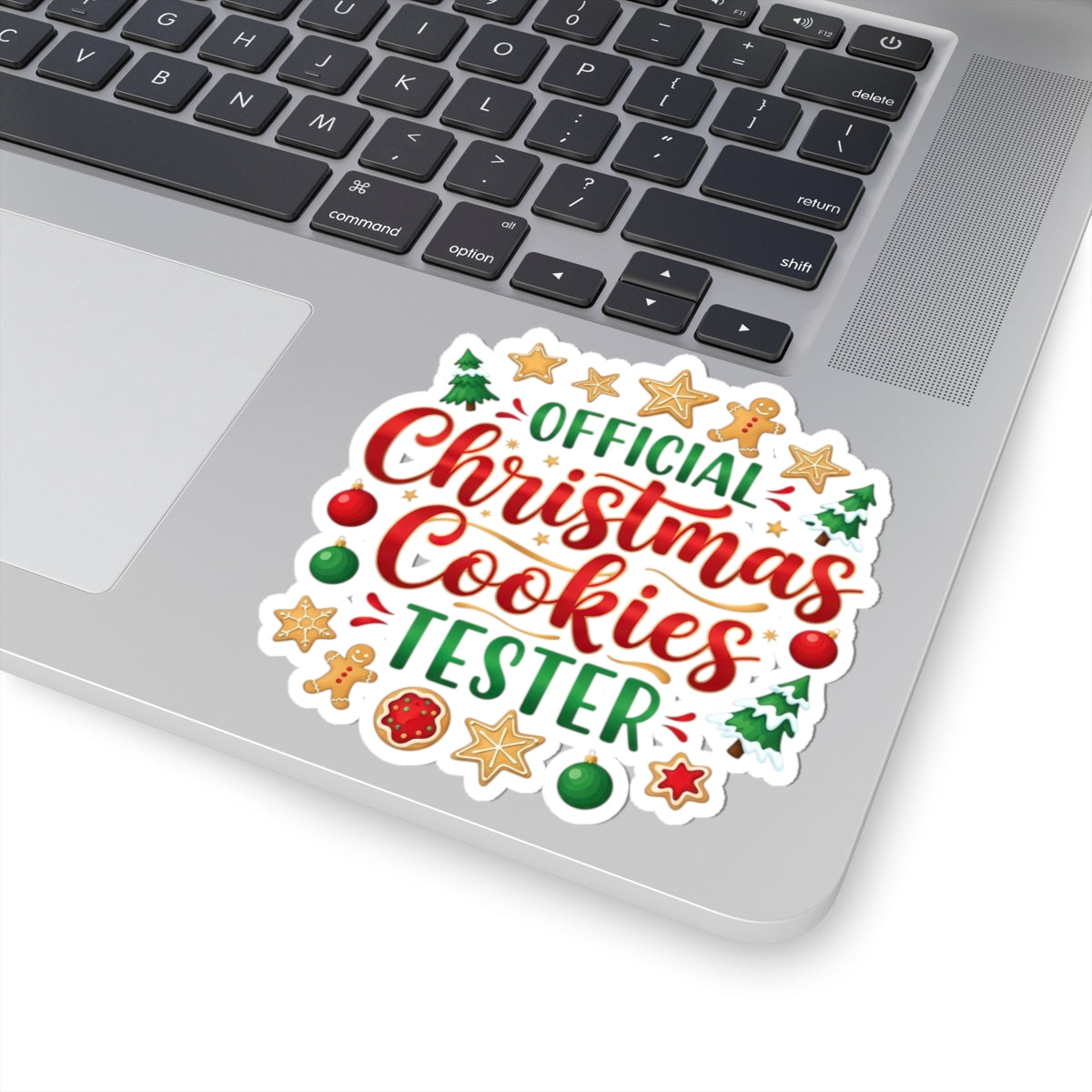 Official Christmas Cookies Tester Sticker - Festive Holiday Kiss-Cut Decal