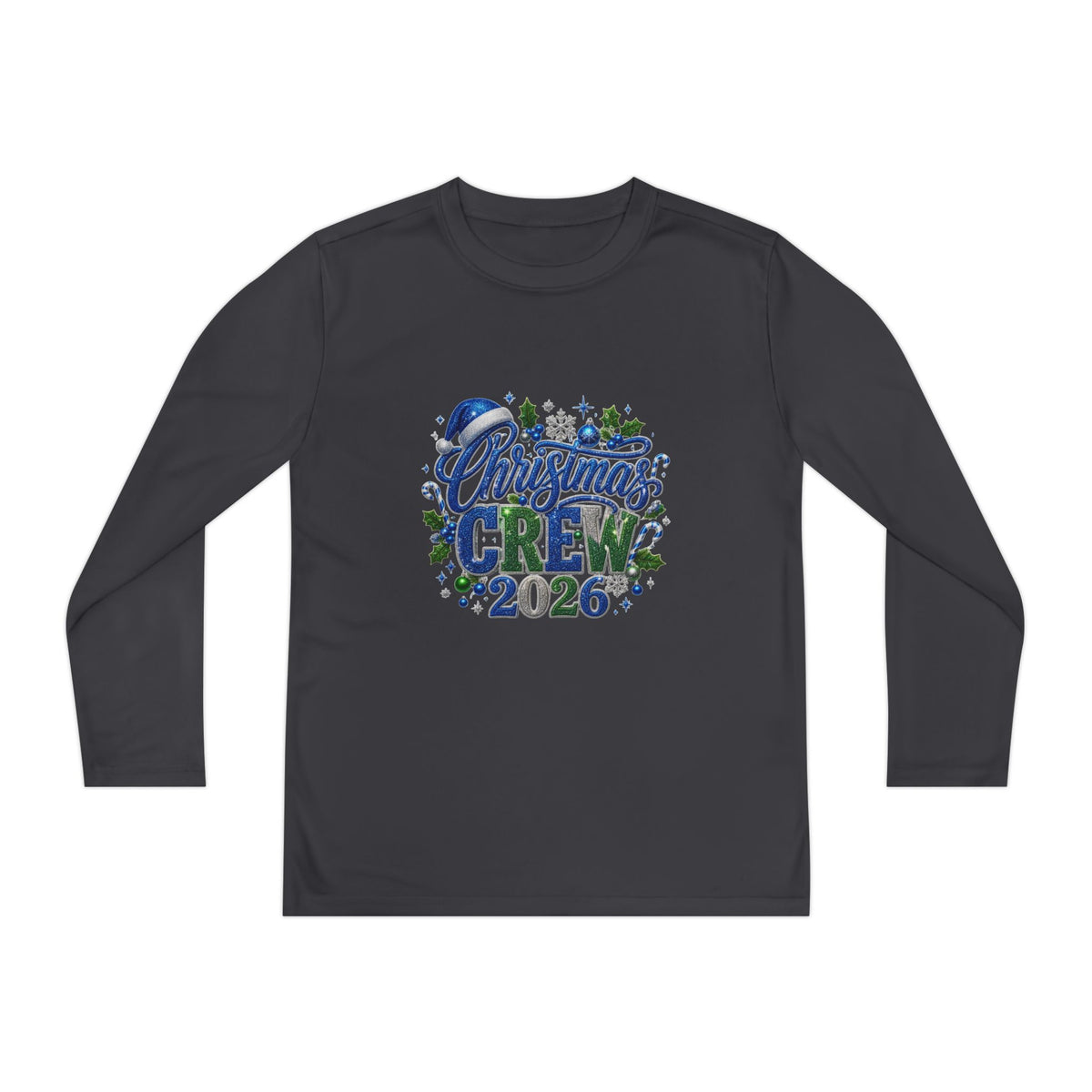 Youth Long Sleeve Tee — "Christmas Crew 2026" Holiday Shirt