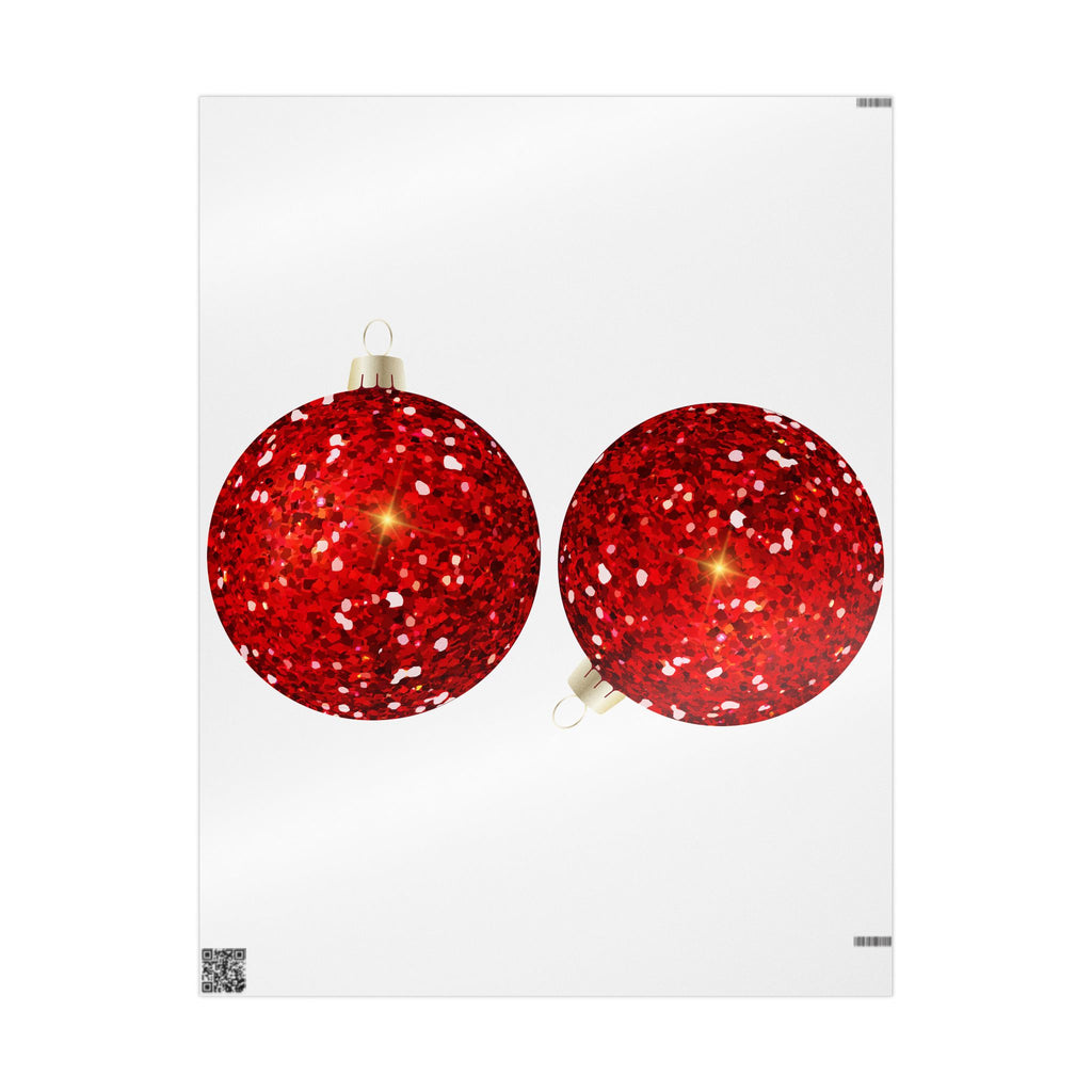 Christmas Red Ornament Wrapping Paper - Festive Holiday Gift Wrap