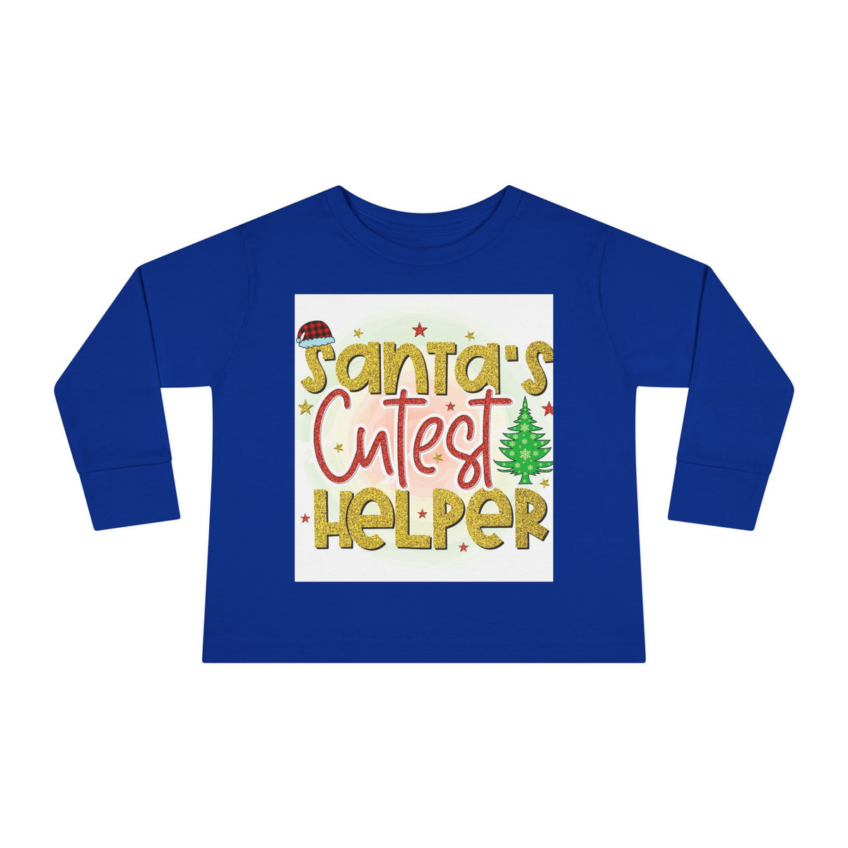 Santa's Cutest Helper Toddler Long Sleeve Tee