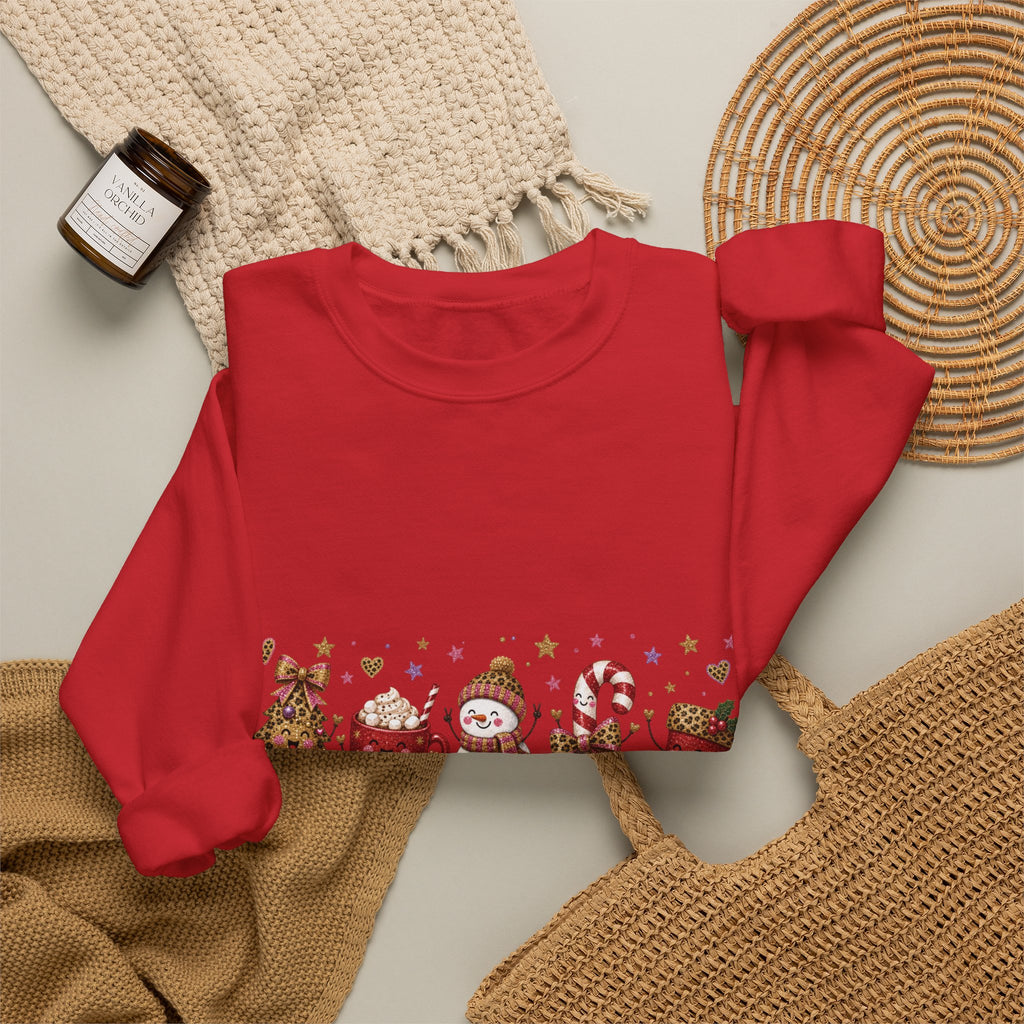 Christmas Crewneck Sweatshirt – Cute Festive Icons & "Merry Christmas" Design