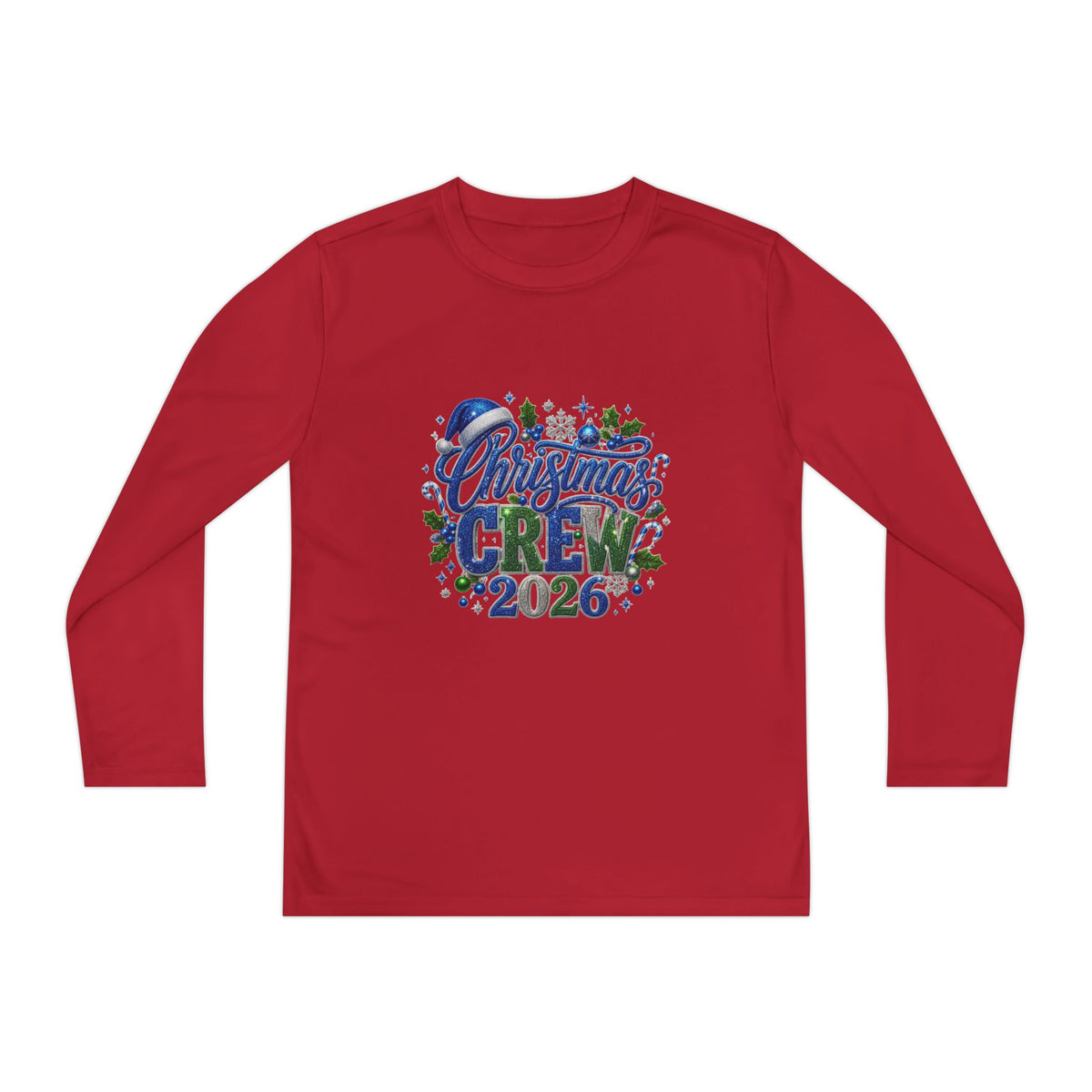 Youth Long Sleeve Tee — "Christmas Crew 2026" Holiday Shirt