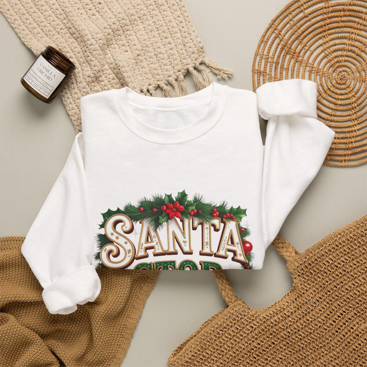 Santa Stop Here Christmas Sweatshirt