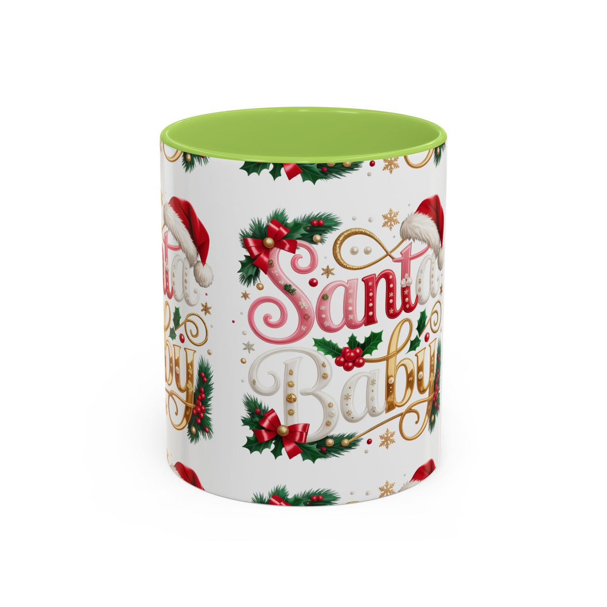 Santa Baby Christmas Accent Mug – Festive Holiday Coffee Cup (11/15oz)