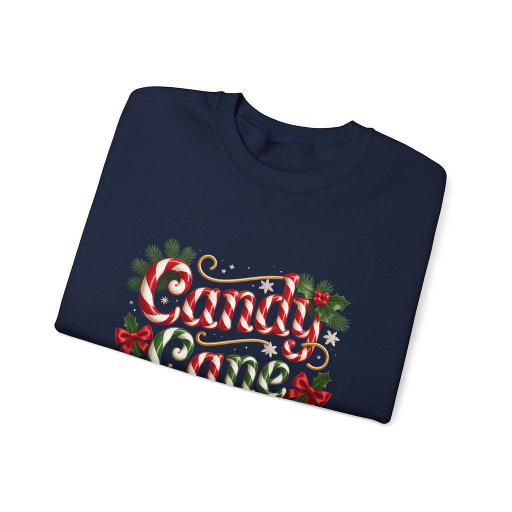 Crewneck Sweatshirt - "Candy Cane Wishes" Festive Holiday Sweater