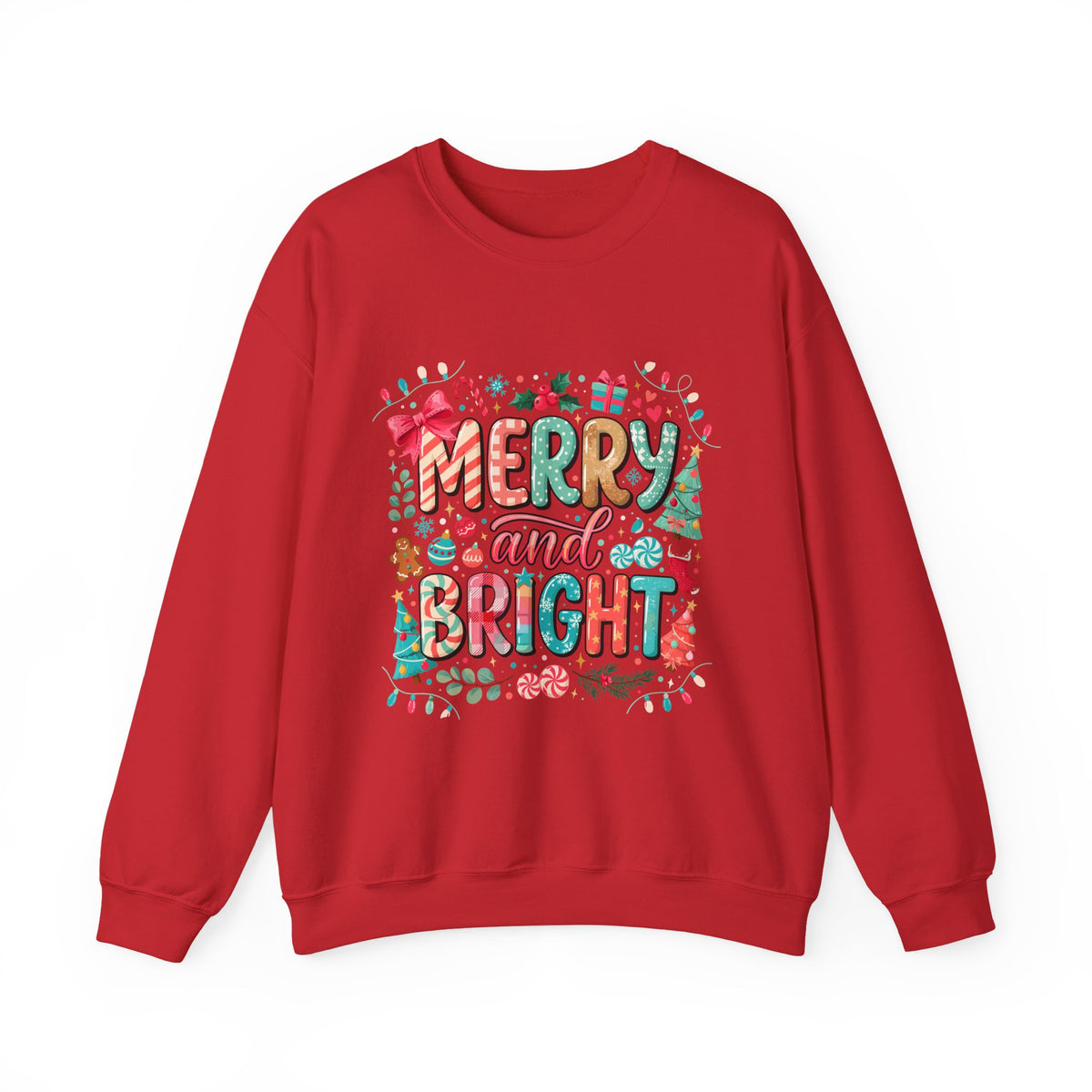 Merry and Bright Sweatshirt — Christmas Holiday Crewneck