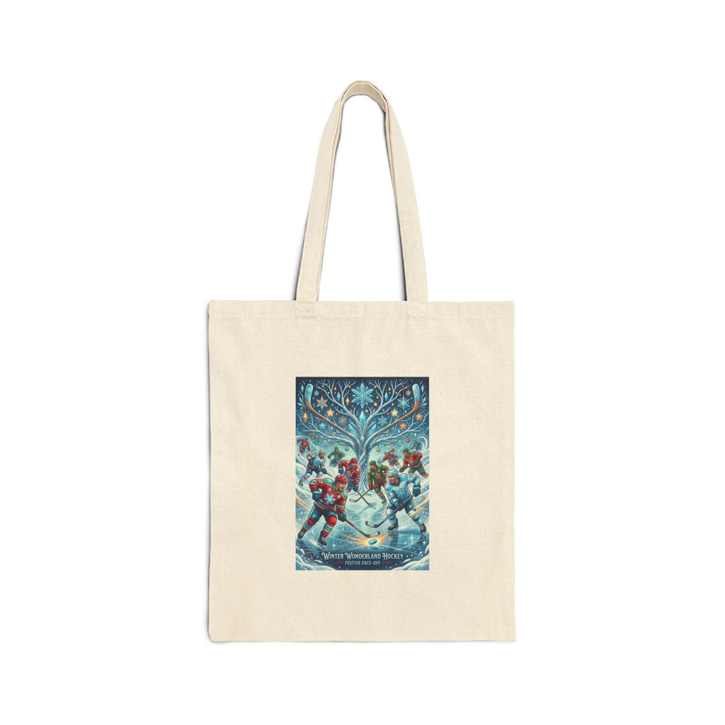Holiday Snowman Dance Canvas Tote Bag — Festive Winter Market Grocery Bag