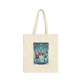 Holiday Snowman Dance Canvas Tote Bag — Festive Winter Market Grocery Bag