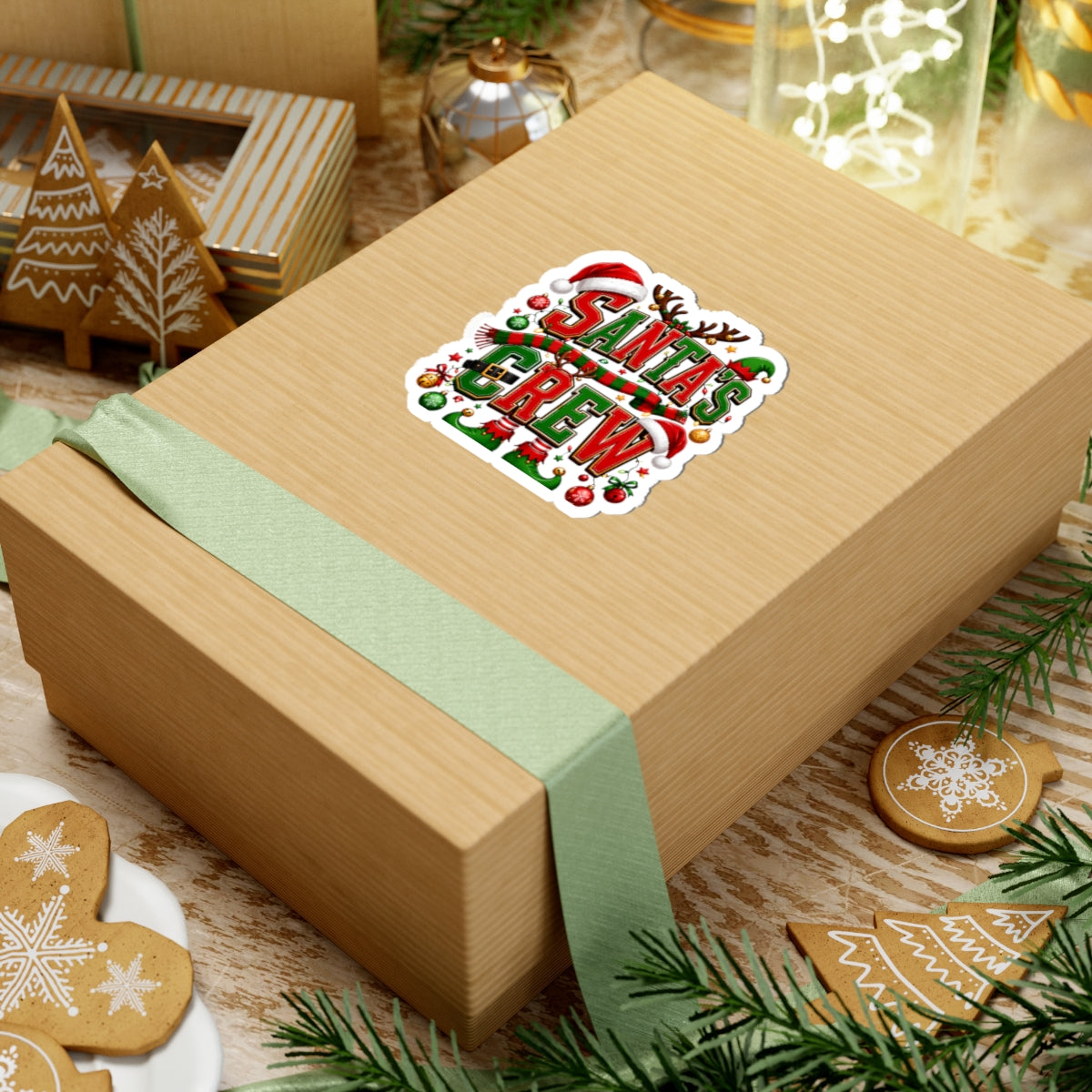 Santa’s Crew Christmas Sticker — Festive Kiss-Cut Holiday Decal