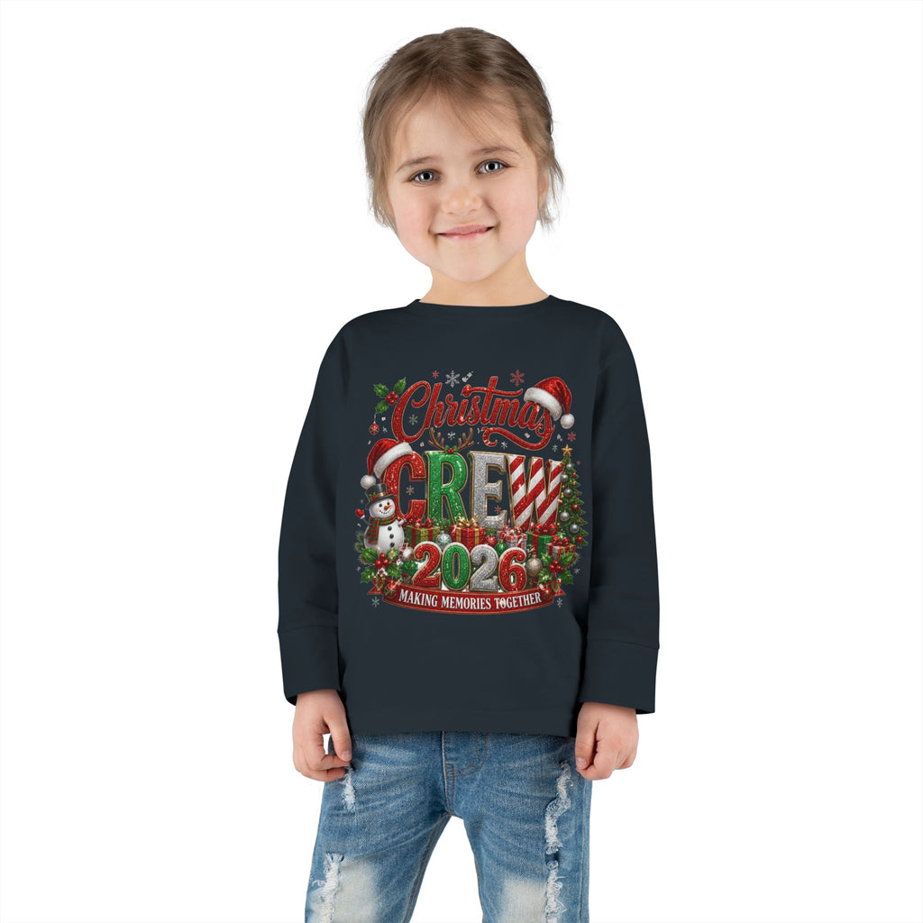 Toddler Long Sleeve Tee — "Christmas Crew 2026" Holiday Shirt