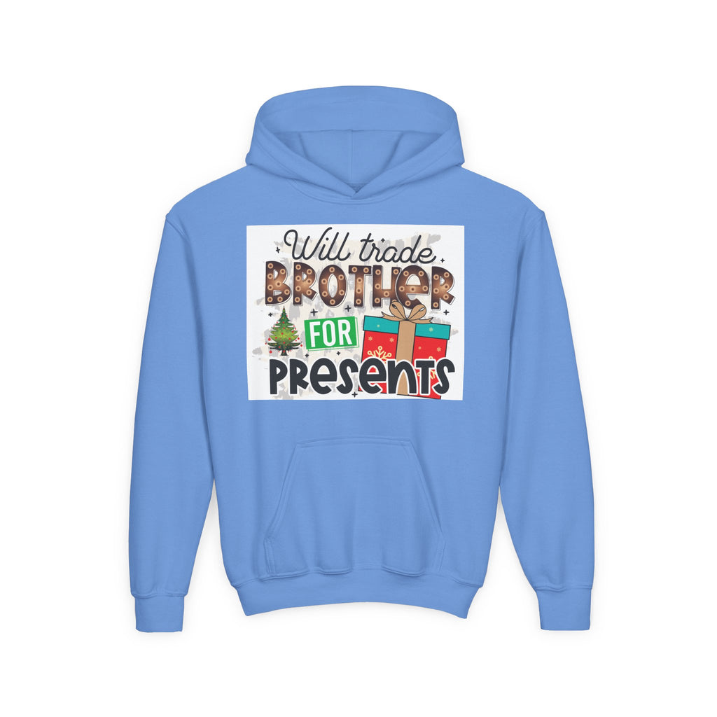 Kid’s Christmas Hoodie - "Will Trade Brother for Presents" Holiday Sweatshirt
