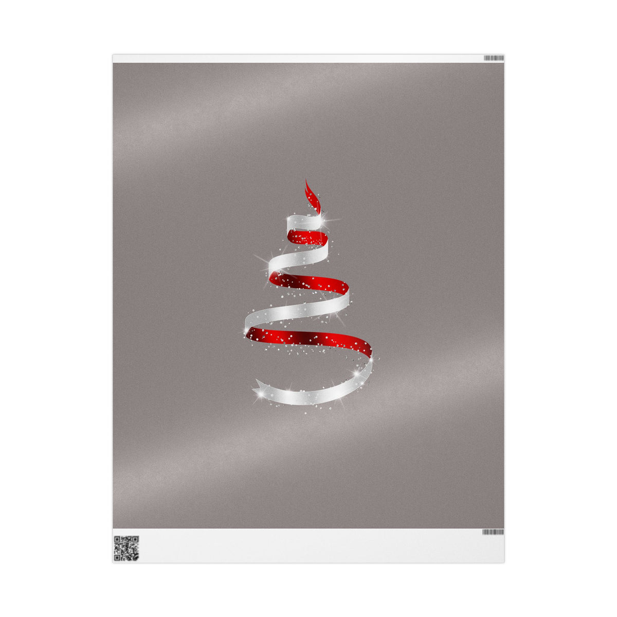Christmas Tree Stripe Wrapping Paper Roll — Minimal Red & White Holiday Gift Wrap
