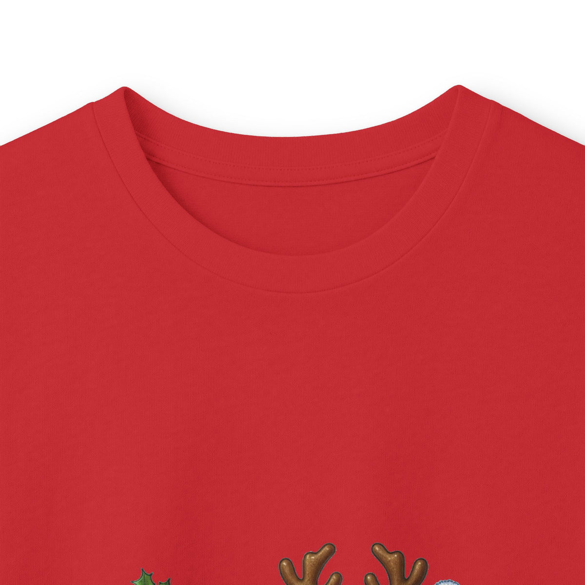 Long Sleeve Tee - Christmas Pickle Family with Santa Hat & Reindeer Holiday Design