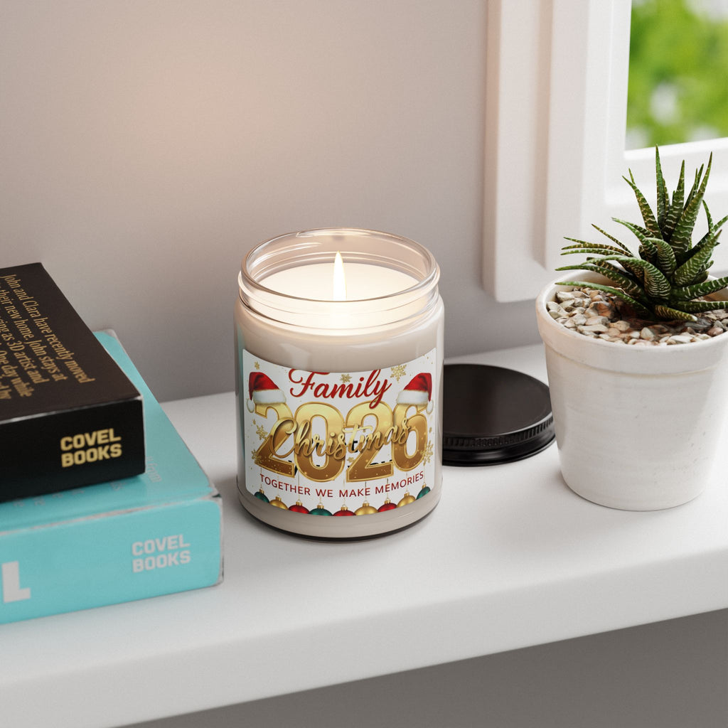 2026 Family Christmas Scented Soy Candle - "Together We Make Memories" (9oz)