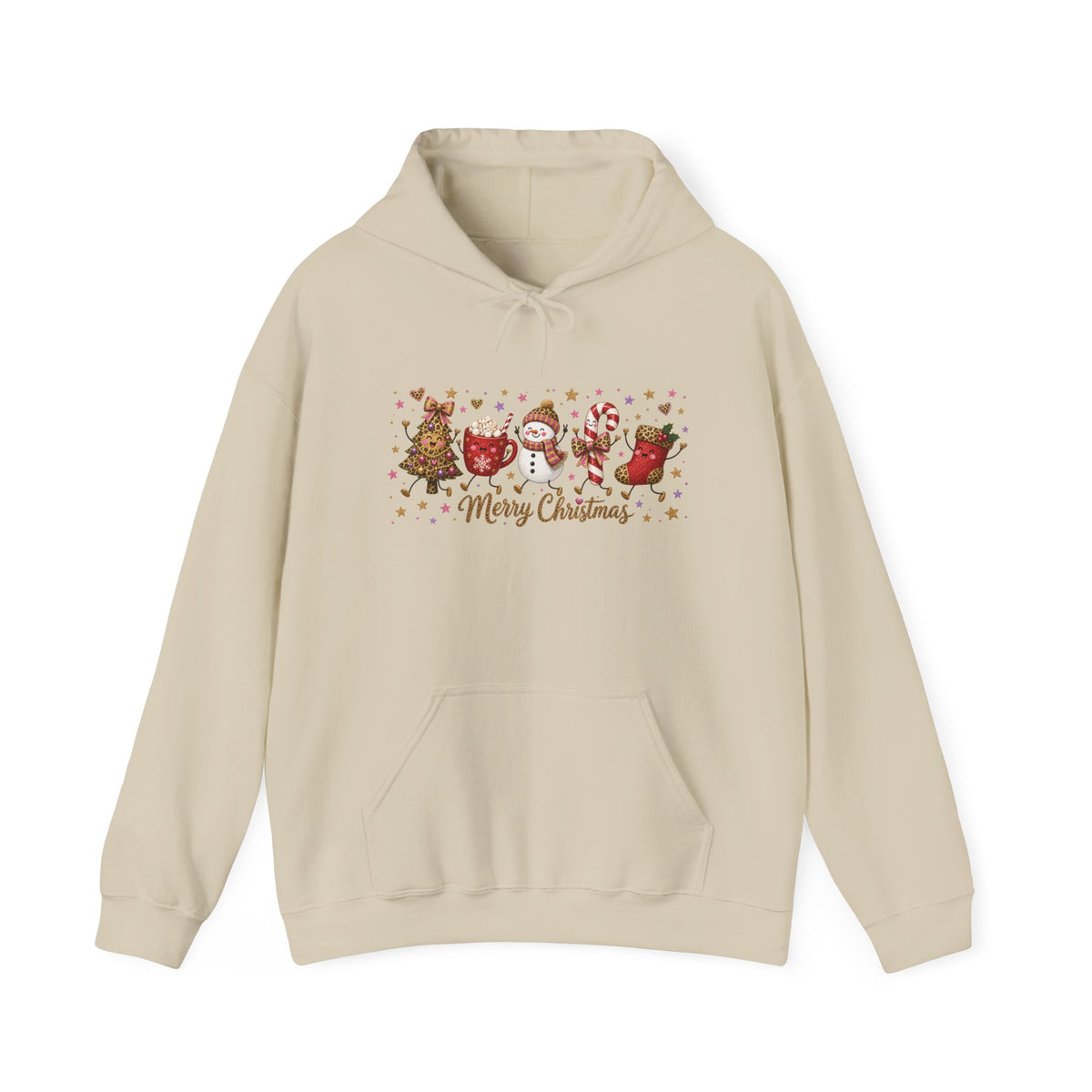 Christmas Animals 'Merry Christmas' Hoodie - Cute Holiday Santa, Reindeer & Penguin Sweatshirt