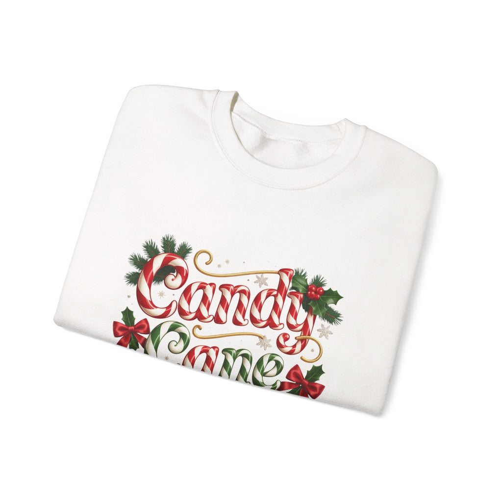 Crewneck Sweatshirt - "Candy Cane Wishes" Festive Holiday Sweater