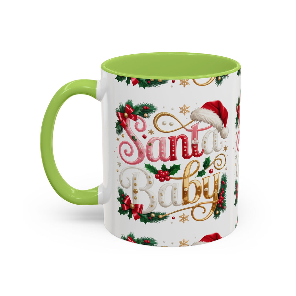 Santa Baby Christmas Accent Mug – Festive Holiday Coffee Cup (11/15oz)
