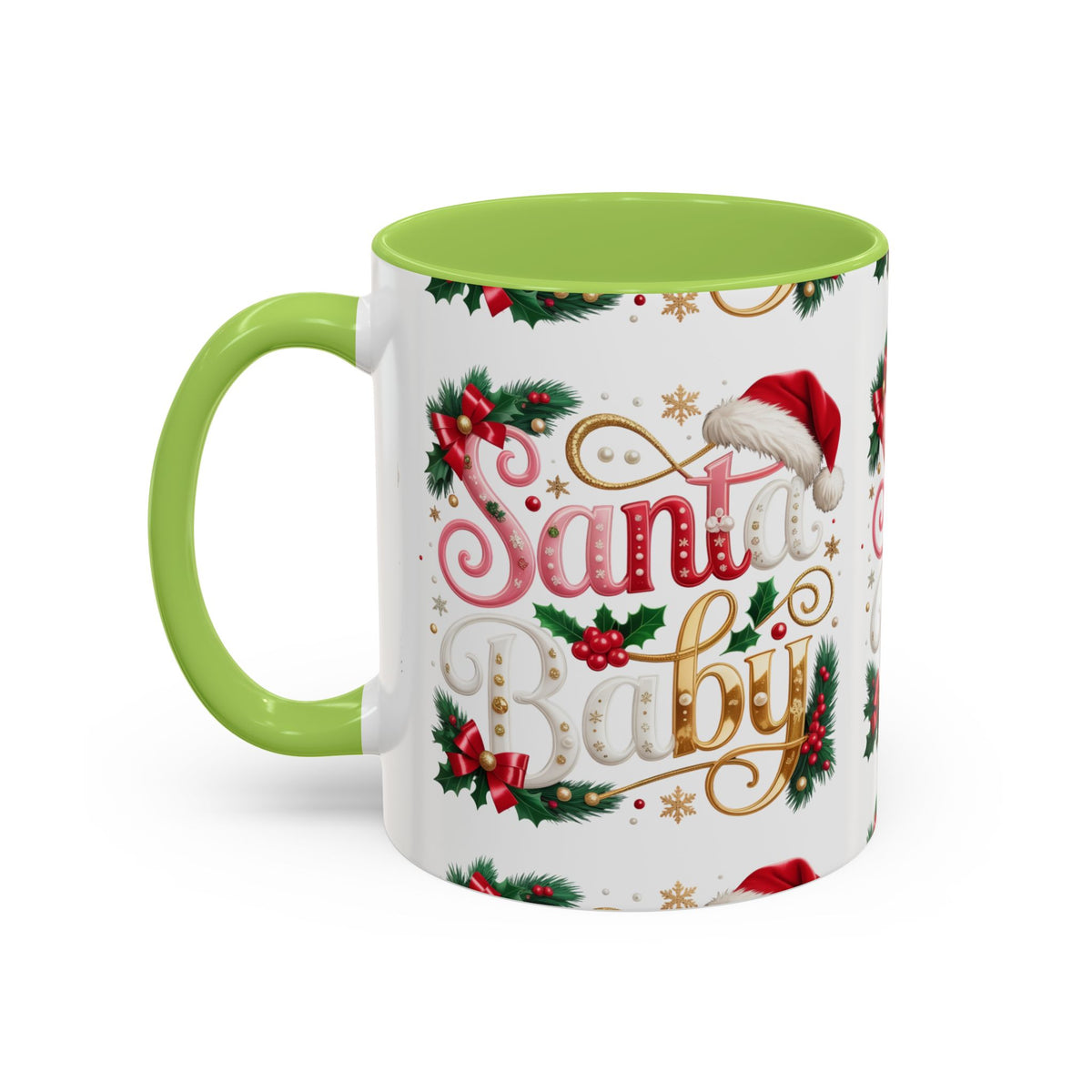 Santa Baby Christmas Accent Mug – Festive Holiday Coffee Cup (11/15oz)