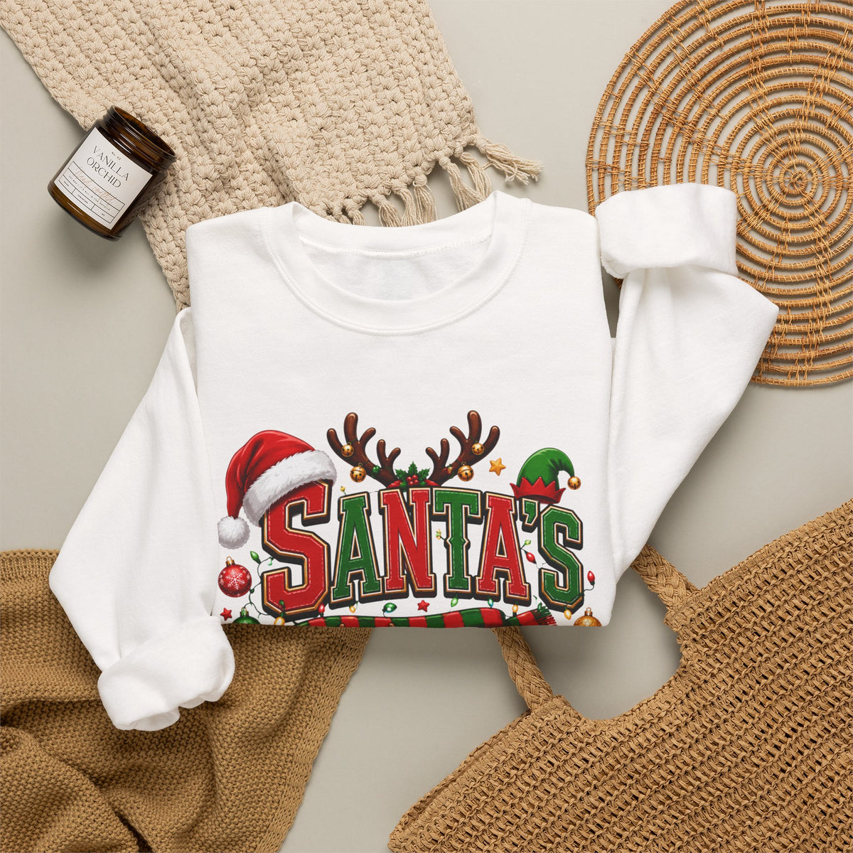 Santa's Crew Christmas Sweatshirt — Festive Holiday Crewneck